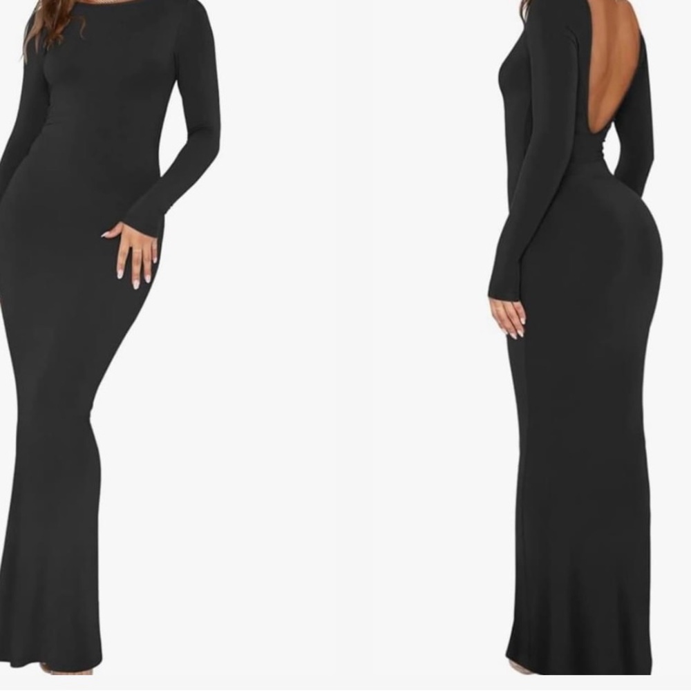 Black Bodycon Long Sleeve Cocktail Dress